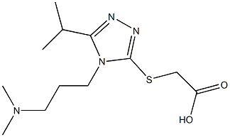 2-({4-[3-(dimethylamino)propyl]-5-(propan-2-yl)-4H-1,2,4-triazol-3-yl}sulfanyl)acetic acid|