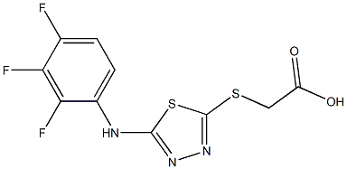 2-({5-[(2,3,4-trifluorophenyl)amino]-1,3,4-thiadiazol-2-yl}sulfanyl)acetic acid|