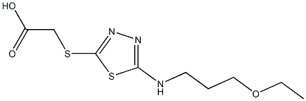 2-({5-[(3-ethoxypropyl)amino]-1,3,4-thiadiazol-2-yl}sulfanyl)acetic acid Structure