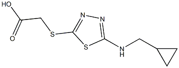 2-({5-[(cyclopropylmethyl)amino]-1,3,4-thiadiazol-2-yl}sulfanyl)acetic acid Structure