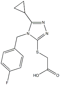 2-({5-cyclopropyl-4-[(4-fluorophenyl)methyl]-4H-1,2,4-triazol-3-yl}sulfanyl)acetic acid Struktur