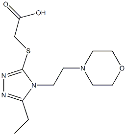 2-({5-ethyl-4-[2-(morpholin-4-yl)ethyl]-4H-1,2,4-triazol-3-yl}sulfanyl)acetic acid,,结构式
