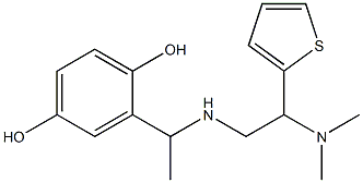 2-(1-{[2-(dimethylamino)-2-(thiophen-2-yl)ethyl]amino}ethyl)benzene-1,4-diol,,结构式