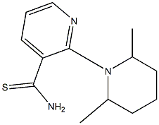 2-(2,6-dimethylpiperidin-1-yl)pyridine-3-carbothioamide 化学構造式