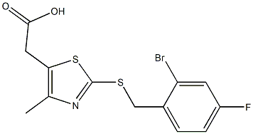 2-(2-{[(2-bromo-4-fluorophenyl)methyl]sulfanyl}-4-methyl-1,3-thiazol-5-yl)acetic acid Structure