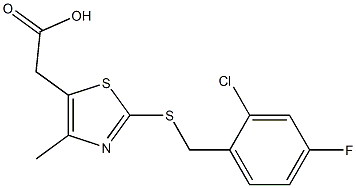 2-(2-{[(2-chloro-4-fluorophenyl)methyl]sulfanyl}-4-methyl-1,3-thiazol-5-yl)acetic acid Structure