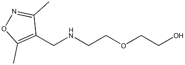 2-(2-{[(3,5-dimethyl-1,2-oxazol-4-yl)methyl]amino}ethoxy)ethan-1-ol 化学構造式