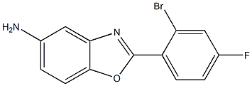 2-(2-bromo-4-fluorophenyl)-1,3-benzoxazol-5-amine,,结构式