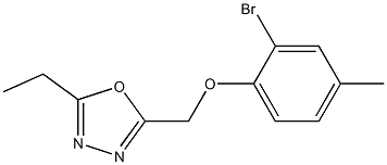 2-(2-bromo-4-methylphenoxymethyl)-5-ethyl-1,3,4-oxadiazole 化学構造式