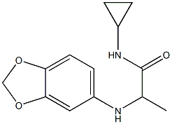 2-(2H-1,3-benzodioxol-5-ylamino)-N-cyclopropylpropanamide 结构式