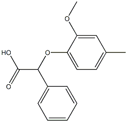 2-(2-methoxy-4-methylphenoxy)-2-phenylacetic acid Struktur
