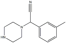 2-(3-methylphenyl)-2-(piperazin-1-yl)acetonitrile 化学構造式