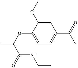 2-(4-acetyl-2-methoxyphenoxy)-N-ethylpropanamide Struktur