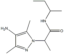 2-(4-amino-3,5-dimethyl-1H-pyrazol-1-yl)-N-(butan-2-yl)propanamide 化学構造式