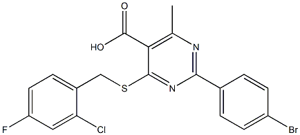  2-(4-bromophenyl)-4-[(2-chloro-4-fluorobenzyl)thio]-6-methylpyrimidine-5-carboxylic acid