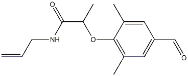 2-(4-formyl-2,6-dimethylphenoxy)-N-(prop-2-en-1-yl)propanamide Struktur