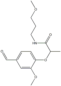 2-(4-formyl-2-methoxyphenoxy)-N-(3-methoxypropyl)propanamide 化学構造式