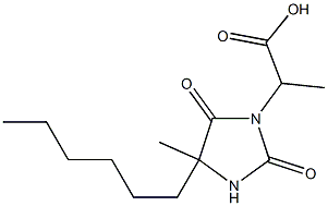 2-(4-hexyl-4-methyl-2,5-dioxoimidazolidin-1-yl)propanoic acid 化学構造式