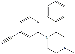 2-(4-methyl-2-phenylpiperazin-1-yl)isonicotinonitrile,,结构式