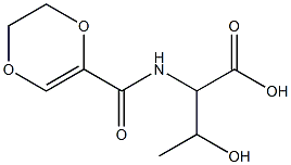 2-(5,6-dihydro-1,4-dioxin-2-ylformamido)-3-hydroxybutanoic acid 化学構造式