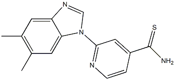 2-(5,6-dimethyl-1H-benzimidazol-1-yl)pyridine-4-carbothioamide 化学構造式