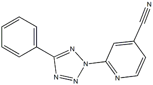 2-(5-phenyl-2H-1,2,3,4-tetrazol-2-yl)pyridine-4-carbonitrile,,结构式