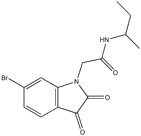 2-(6-bromo-2,3-dioxo-2,3-dihydro-1H-indol-1-yl)-N-(butan-2-yl)acetamide 化学構造式