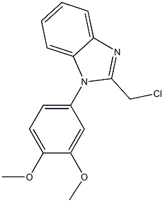 2-(chloromethyl)-1-(3,4-dimethoxyphenyl)-1H-1,3-benzodiazole,,结构式
