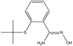 2-(tert-butylsulfanyl)-N'-hydroxybenzene-1-carboximidamide 化学構造式