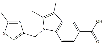 2,3-dimethyl-1-[(2-methyl-1,3-thiazol-4-yl)methyl]-1H-indole-5-carboxylic acid Structure