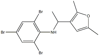 2,4,6-tribromo-N-[1-(2,5-dimethylfuran-3-yl)ethyl]aniline,,结构式