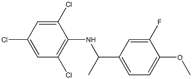 2,4,6-trichloro-N-[1-(3-fluoro-4-methoxyphenyl)ethyl]aniline Struktur