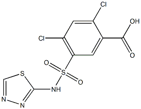 2,4-dichloro-5-(1,3,4-thiadiazol-2-ylsulfamoyl)benzoic acid Structure