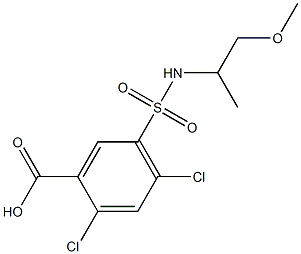 2,4-dichloro-5-[(1-methoxypropan-2-yl)sulfamoyl]benzoic acid Structure