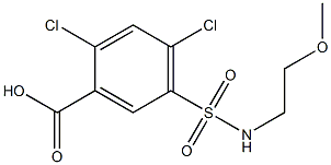 2,4-dichloro-5-[(2-methoxyethyl)sulfamoyl]benzoic acid 化学構造式