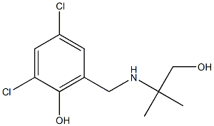 2,4-dichloro-6-{[(1-hydroxy-2-methylpropan-2-yl)amino]methyl}phenol 化学構造式
