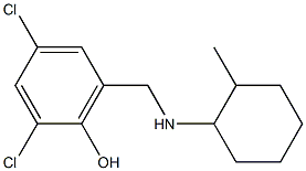 2,4-dichloro-6-{[(2-methylcyclohexyl)amino]methyl}phenol Structure