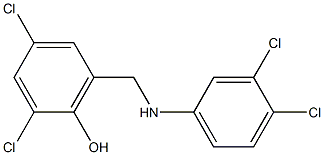 2,4-dichloro-6-{[(3,4-dichlorophenyl)amino]methyl}phenol 结构式