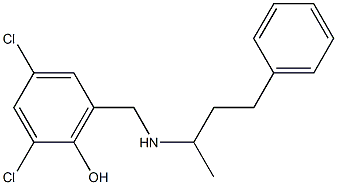 2,4-dichloro-6-{[(4-phenylbutan-2-yl)amino]methyl}phenol 化学構造式