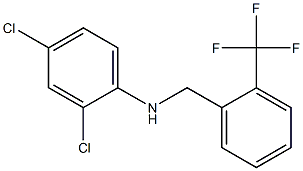 2,4-dichloro-N-{[2-(trifluoromethyl)phenyl]methyl}aniline,,结构式