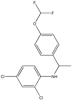2,4-dichloro-N-{1-[4-(difluoromethoxy)phenyl]ethyl}aniline 化学構造式