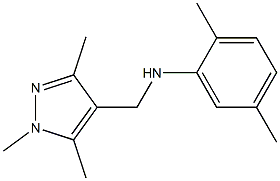 2,5-dimethyl-N-[(1,3,5-trimethyl-1H-pyrazol-4-yl)methyl]aniline,,结构式