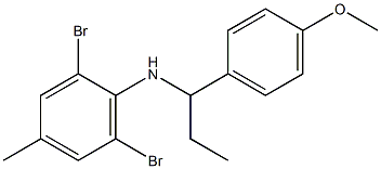 2,6-dibromo-N-[1-(4-methoxyphenyl)propyl]-4-methylaniline 化学構造式