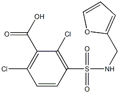 2,6-dichloro-3-[(furan-2-ylmethyl)sulfamoyl]benzoic acid 结构式