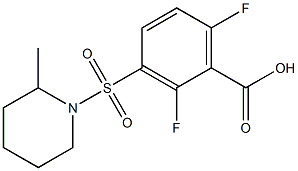 2,6-difluoro-3-[(2-methylpiperidine-1-)sulfonyl]benzoic acid,,结构式