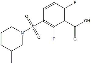 2,6-difluoro-3-[(3-methylpiperidine-1-)sulfonyl]benzoic acid 结构式