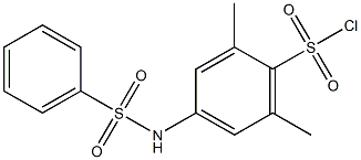 2,6-dimethyl-4-[(phenylsulfonyl)amino]benzenesulfonyl chloride Struktur