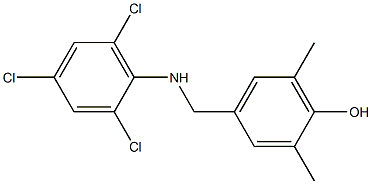 2,6-dimethyl-4-{[(2,4,6-trichlorophenyl)amino]methyl}phenol 结构式