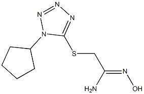2-[(1-cyclopentyl-1H-1,2,3,4-tetrazol-5-yl)sulfanyl]-N'-hydroxyethanimidamide 化学構造式