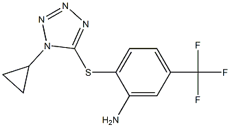 2-[(1-cyclopropyl-1H-1,2,3,4-tetrazol-5-yl)sulfanyl]-5-(trifluoromethyl)aniline Struktur